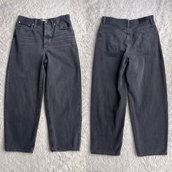 SOLD Madewell balloon leg jeans washed black noll wash MD690 28 - Picture 3 of 15